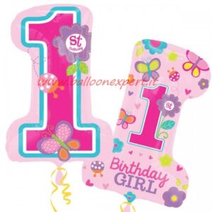 1ST BIRTHDAY GIRL C/FARFALLE