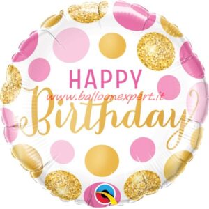 HAPPY BIRTHDAY PINK GOLD POIS