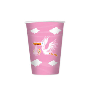 8 BICCHIERI 200CC CICOGNA NUVOLA ROSA